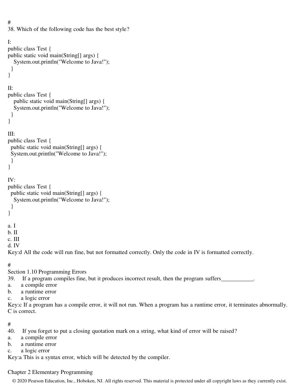 Preview page 10 of TEST BANK for Introduction to Java Programming and Data Structures Comprehensive Version 12th Edition by Liang Daniel. C