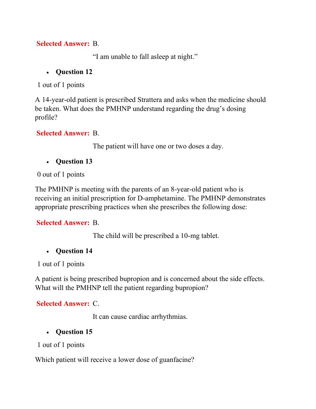 Preview page 4 of NURS 6630 Psychopharmacologic Approaches to Treatment of Psychopathology FIAL EXAM | Contains 76 Q&A