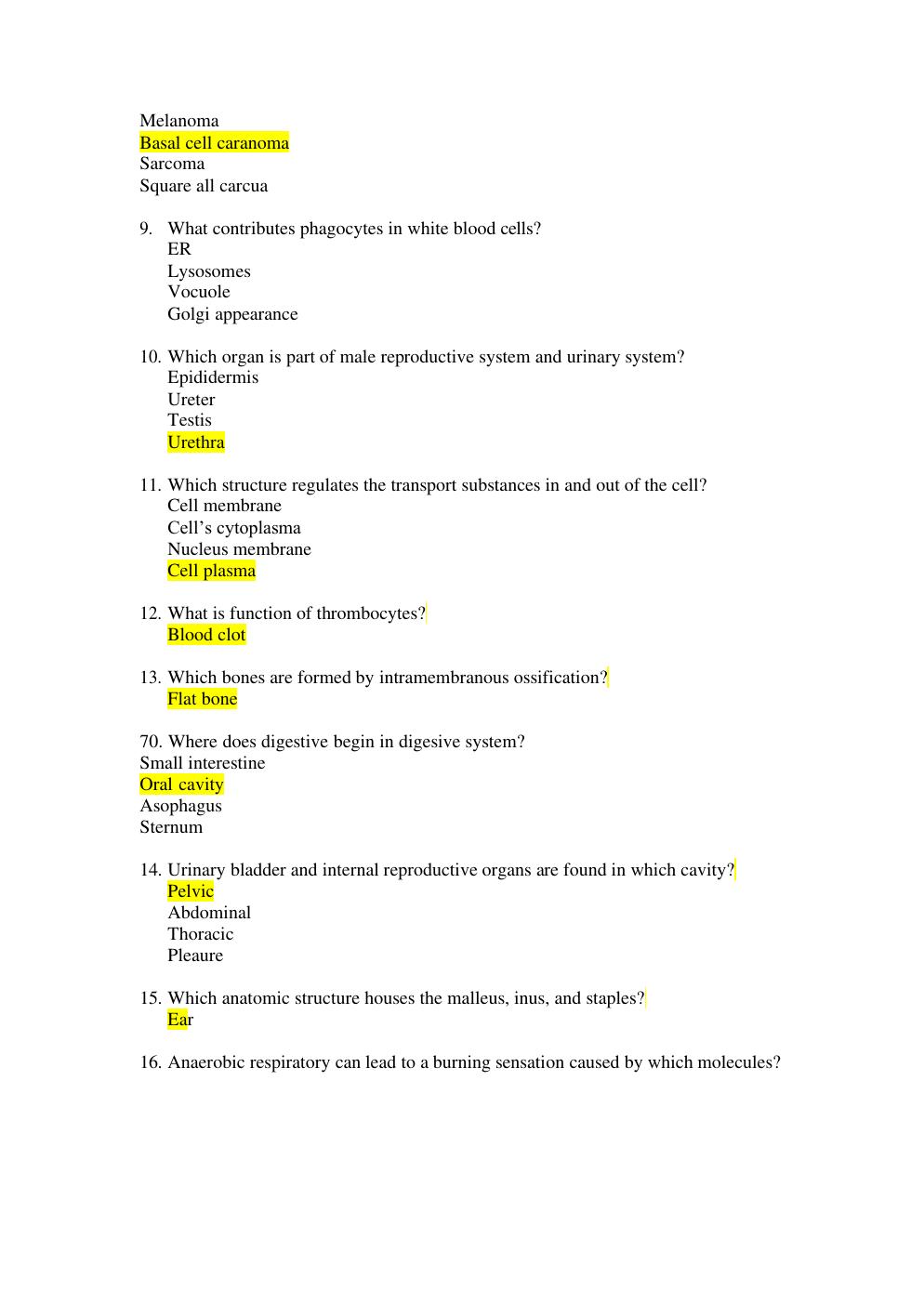 Preview page 2 of HESI A2 ANATOMY AND PHYSIOLOGY FILES