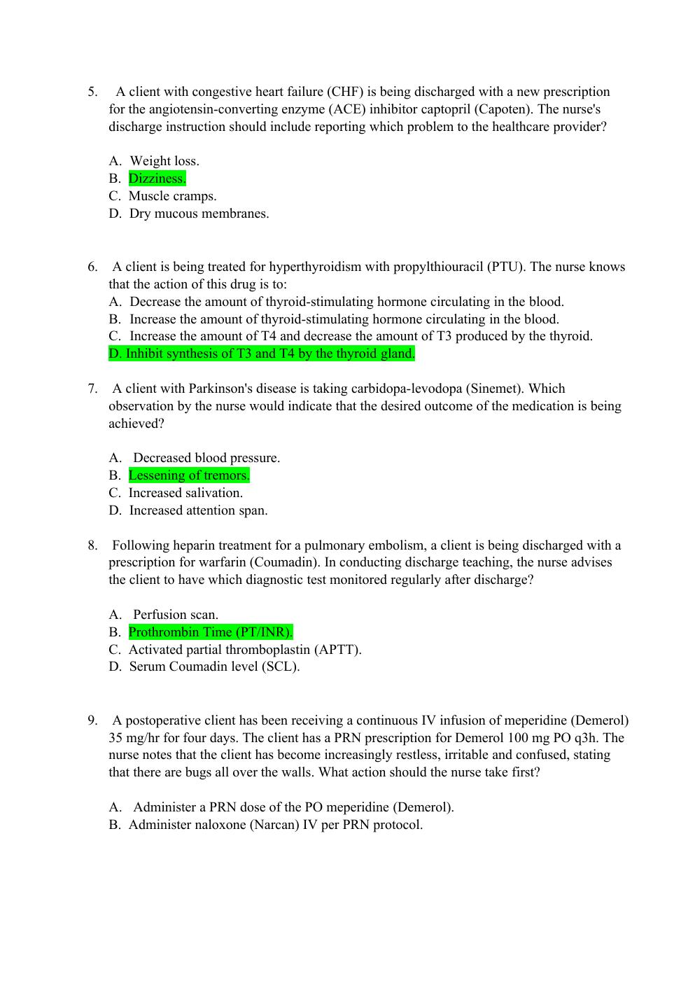 Preview page 2 of HESI Review Questions and Answers (All Correct).