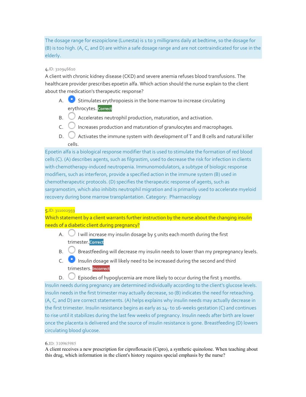 Preview page 2 of NURSING 239 Pharm Quiz Assignment HESI Prep Answers