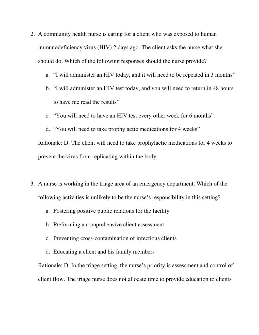 Preview page 2 of ATI Community Practice Questions, Revision Study Guides, Correctly Answered Questions, Test bank Questions and Answers w