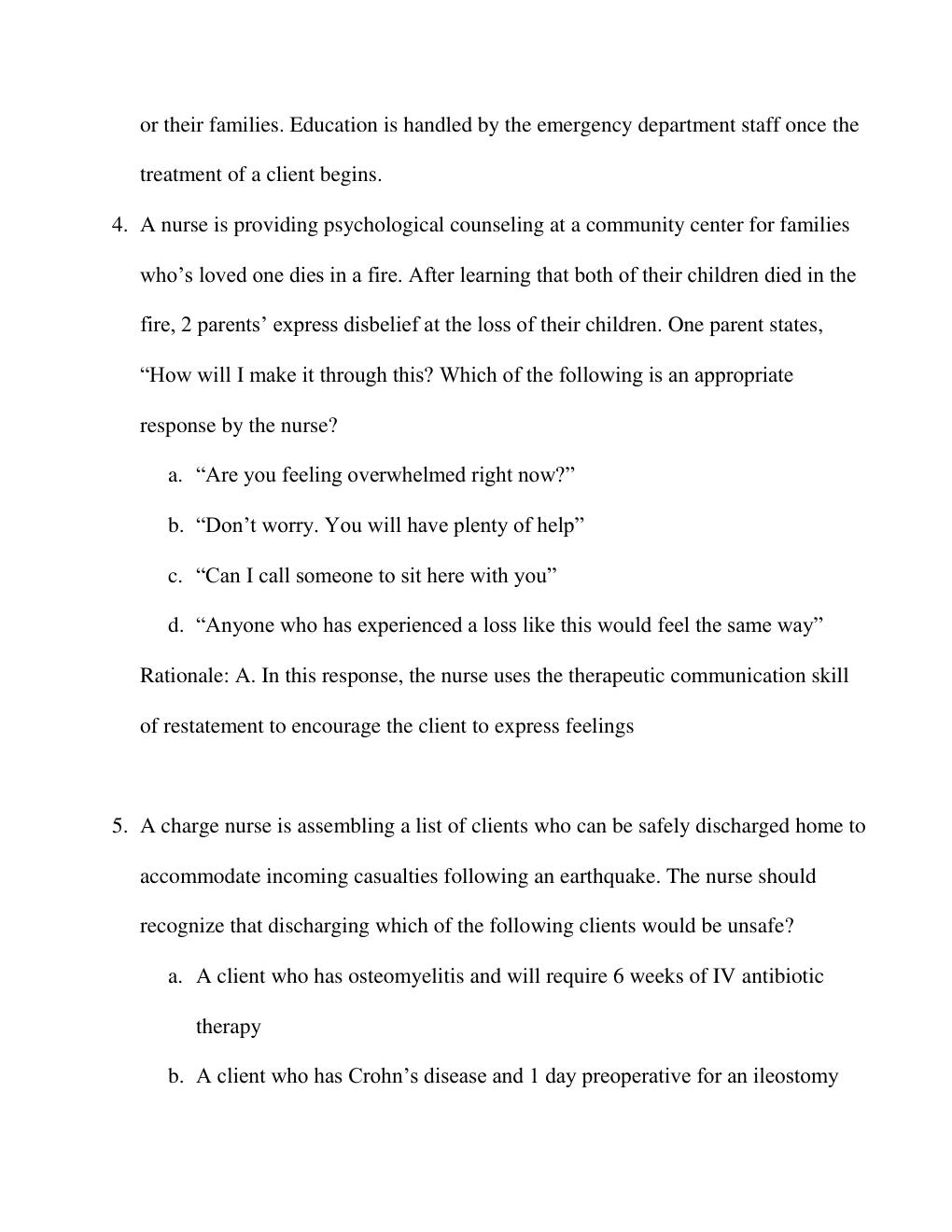 Preview page 3 of ATI Community Practice Questions, Revision Study Guides, Correctly Answered Questions, Test bank Questions and Answers w