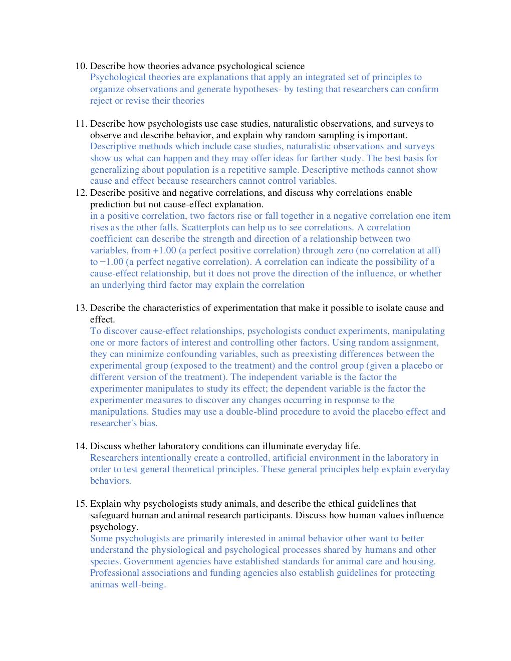 Preview page 2 of PSYCH 181 Final Psychology Study Guide.: Thinking Critically with Psychological Science Learning Objectives.