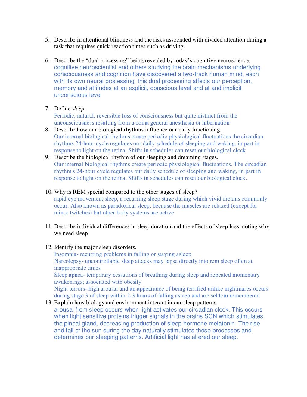 Preview page 7 of PSYCH 181 Final Psychology Study Guide.: Thinking Critically with Psychological Science Learning Objectives.