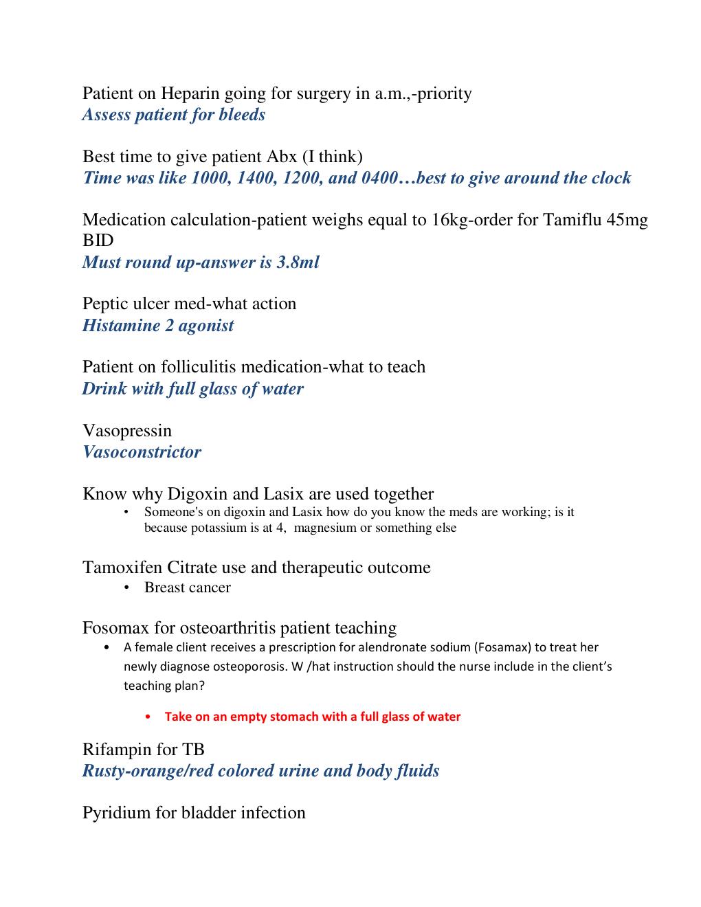 Preview page 3 of Pharmacology Exit HESI  QUESTIONS AND ANSWERS SOLUTION 2021