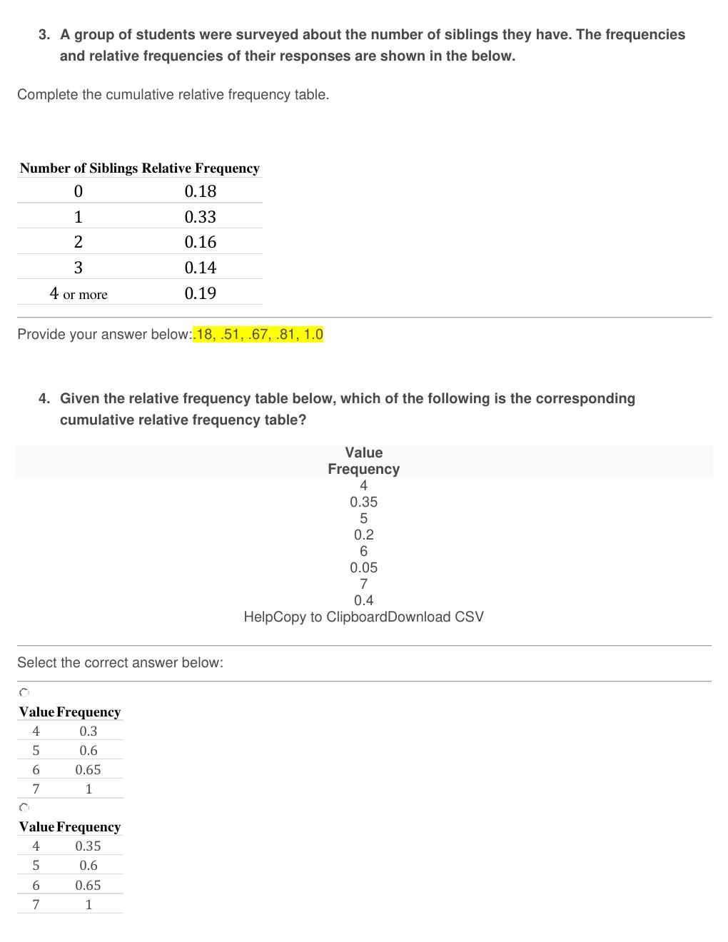 Preview page 2 of MATH 225N Week 2 Assignment, Frequency Tables Questions and Answers
