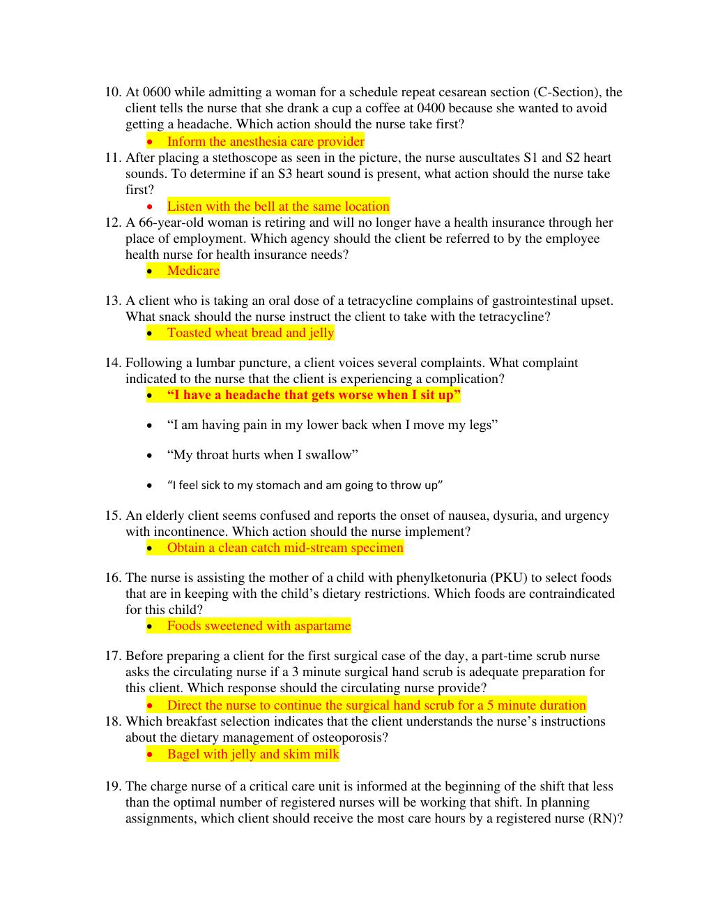 Preview page 2 of HESI PN EXIT EXAM Latest Update Study Download to Score an A, A+ guide