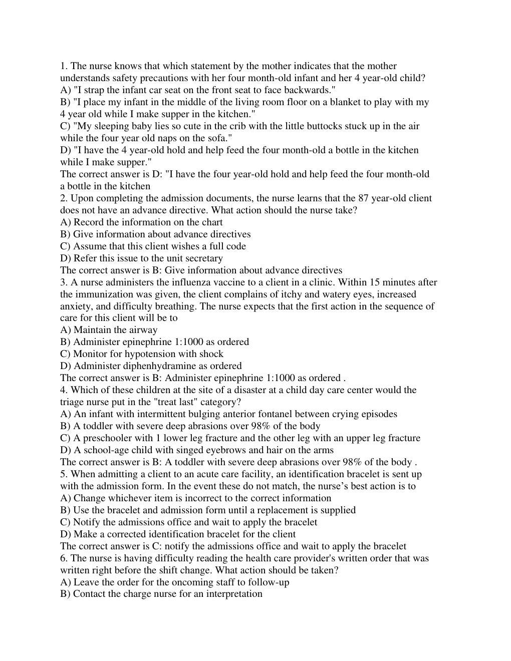 Preview page 2 of 2020/2021 HESI EXIT V2 EXAM 160 C0RRECTLY ANSWERED QUESTIONS