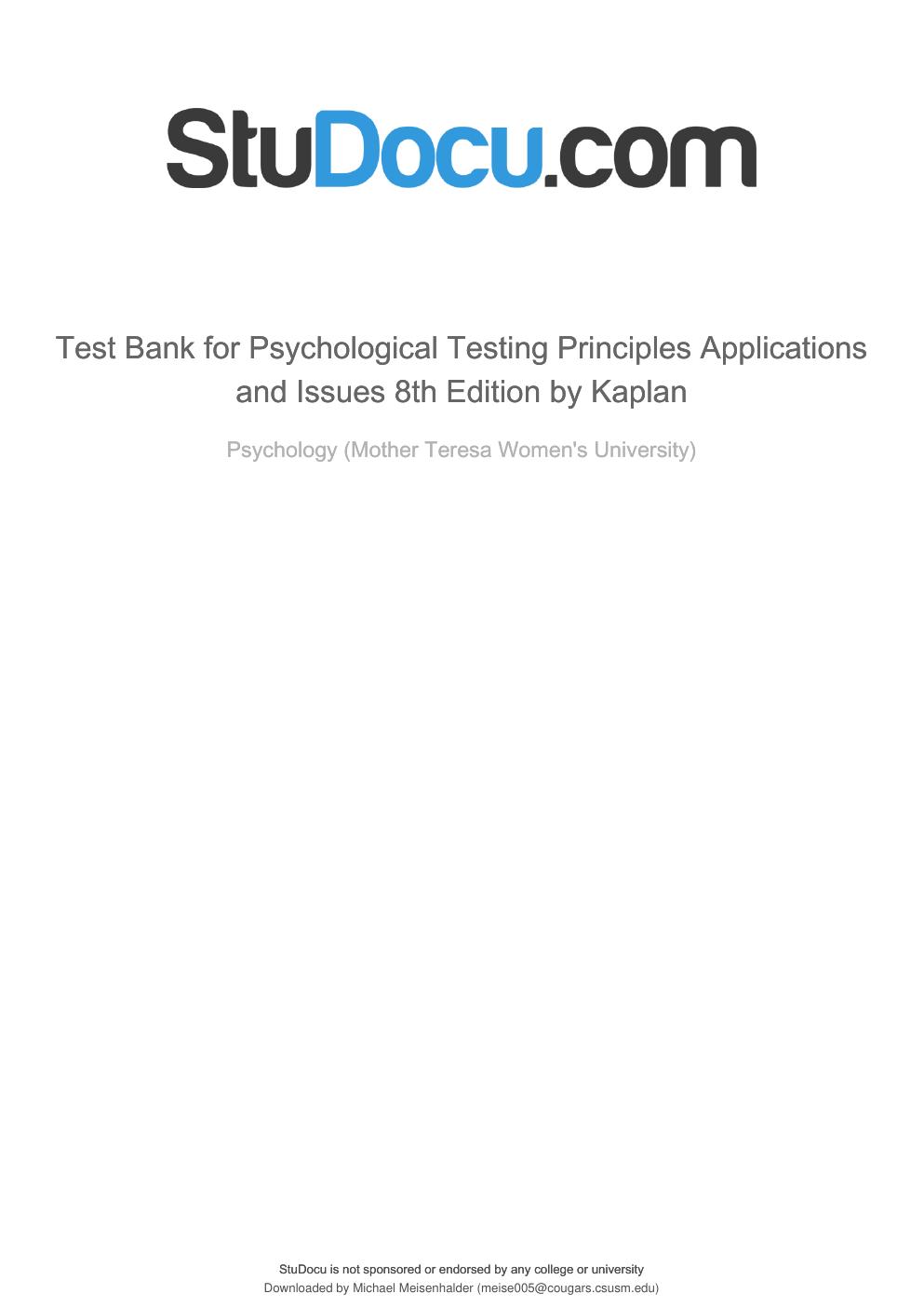 Preview page 2 of TEST BANK FOR PHYSIOLOGICAL TESTING PRINCIPLES APPLICATIONS AND ISSUES 8TH EDITION BY KAPLAN