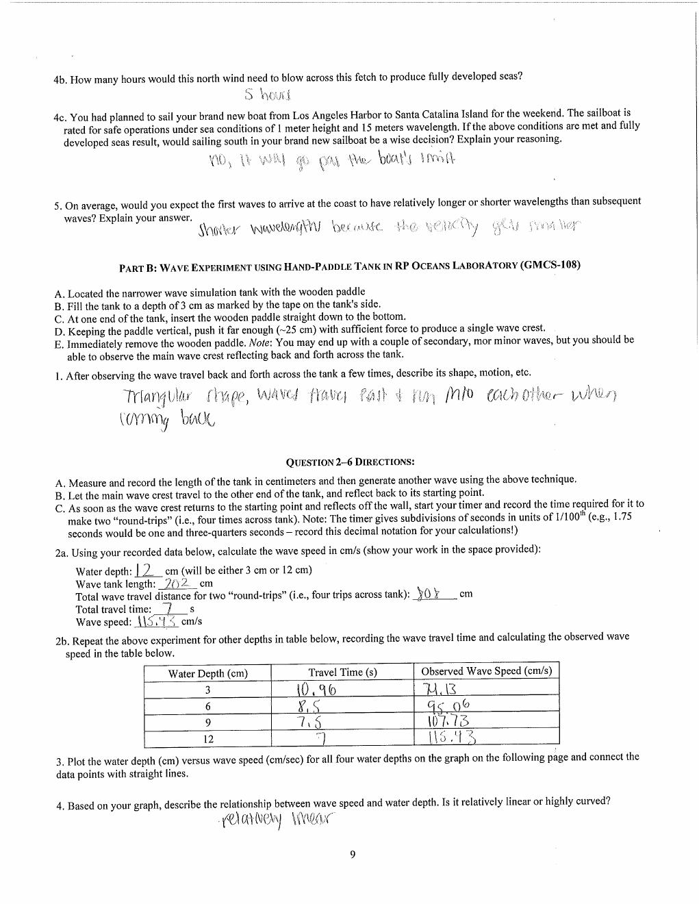 Preview page 3 of Ocean 100 Lab 6- Ocean Motion 1: Waves
