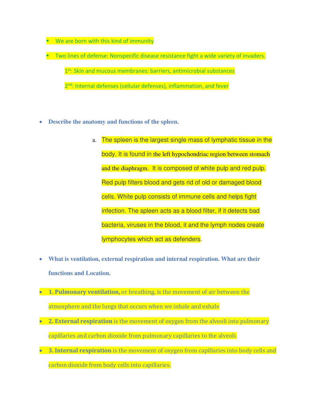 Preview page 2 of Chamberlain College of Nursing - BIOS 255 Final Exam Study Guide AP III