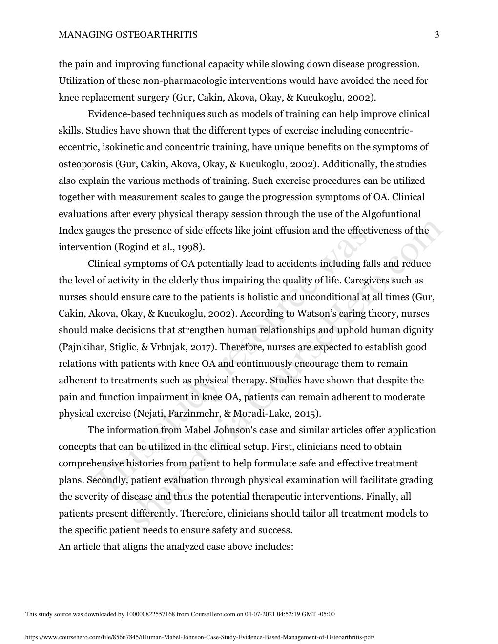 Preview page 3 of iHuman Mabel Johnson_Case Study Evidence-Based Management of Osteoarthritis