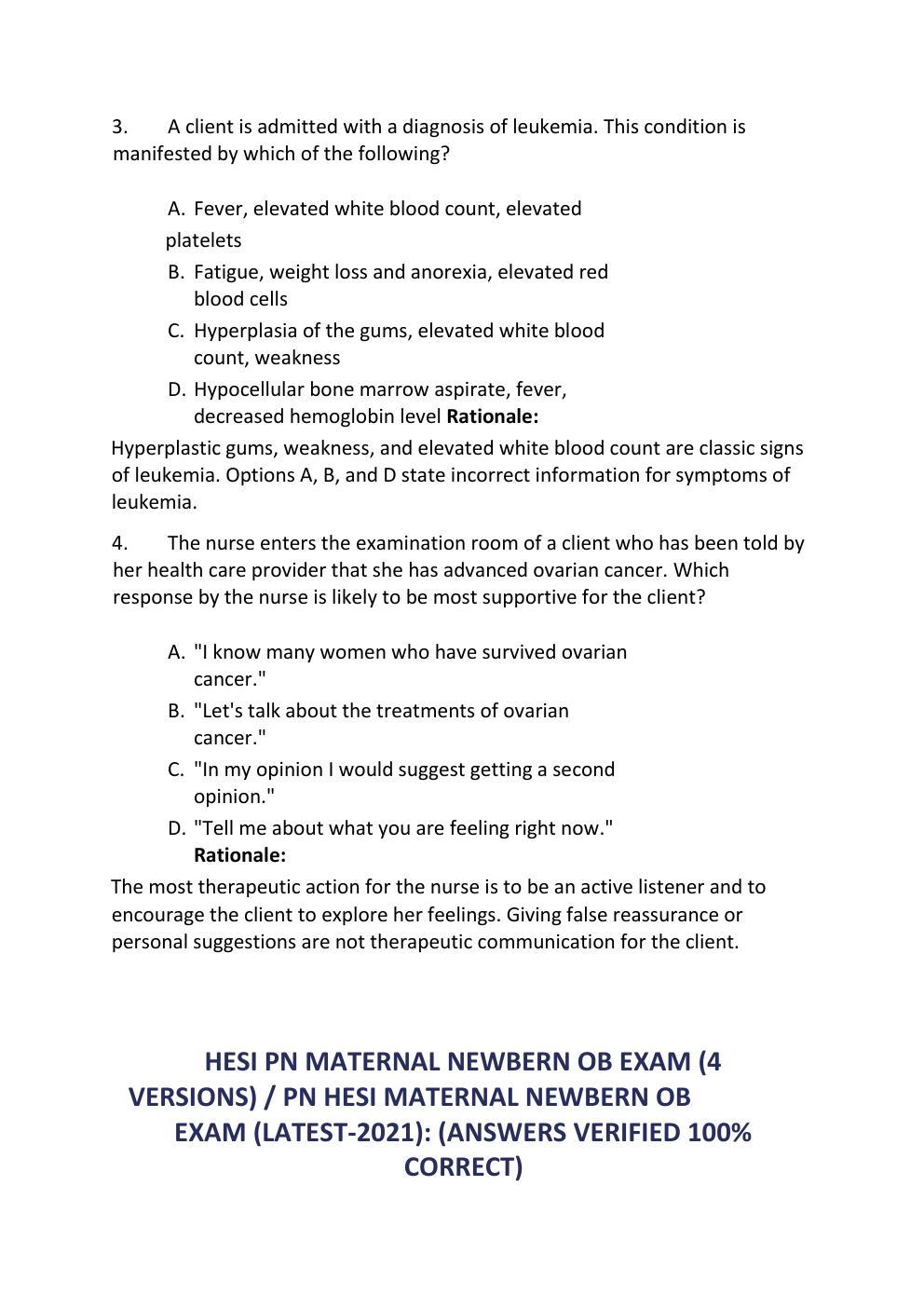Preview page 3 of HESI PN EXIT EXAM 2021