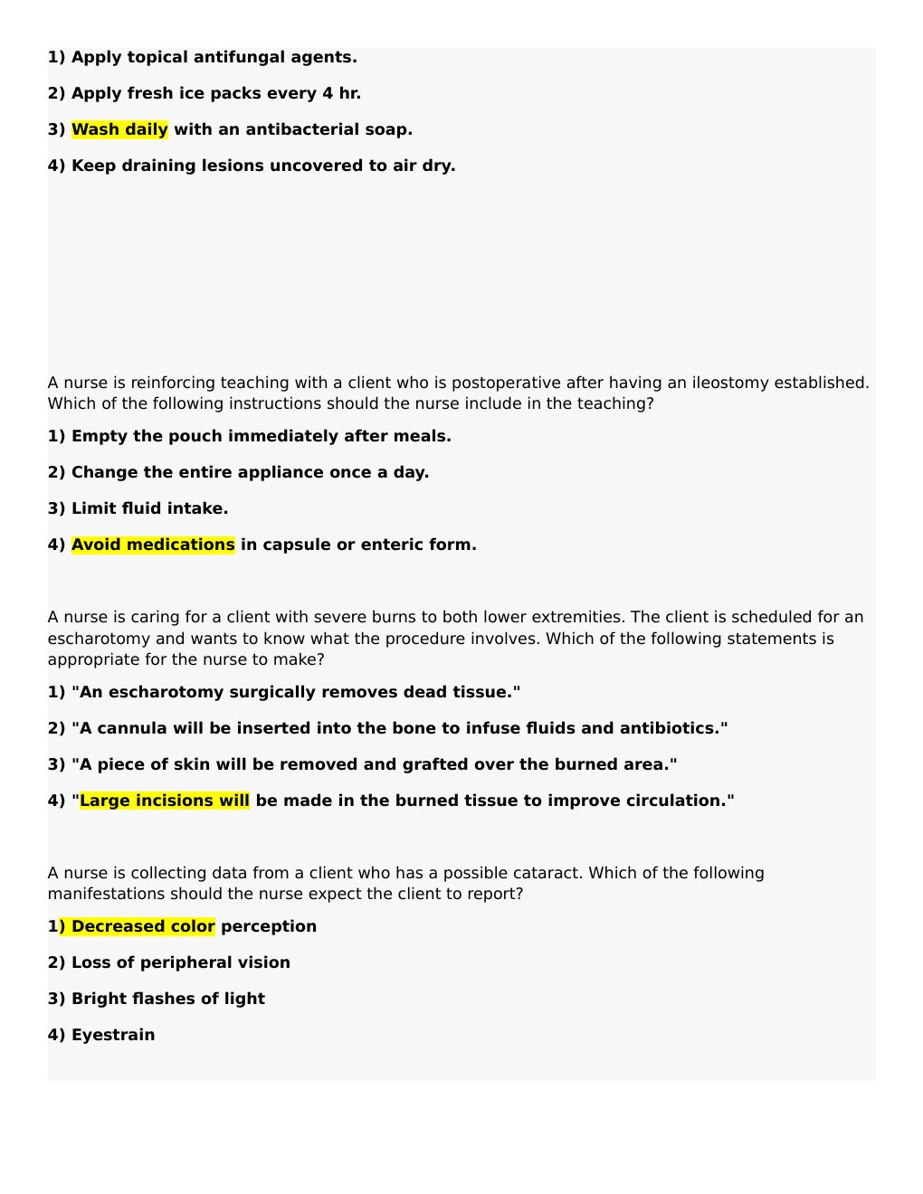 Preview page 2 of ATI MED-SURGICAL Final exam WINTER 2021 with well explained answers