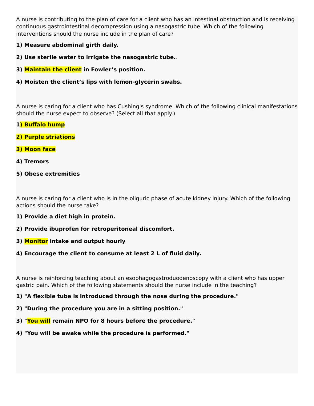 Preview page 3 of ATI MED-SURGICAL Final exam WINTER 2021 with well explained answers
