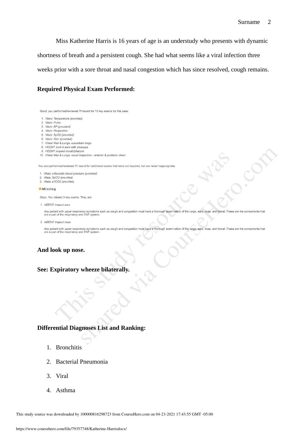 Preview page 2 of I HUMAN Katherine Harris Case study