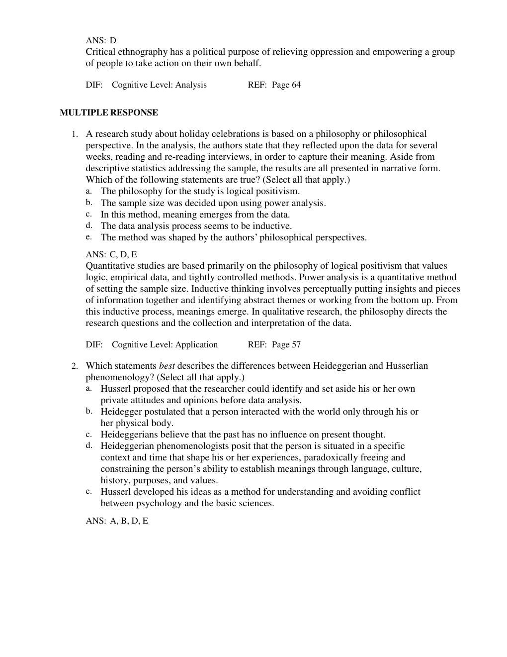 Preview page 3 of NURS 500 - Chapter 4: Introduction to Qualitative Research Test Bank