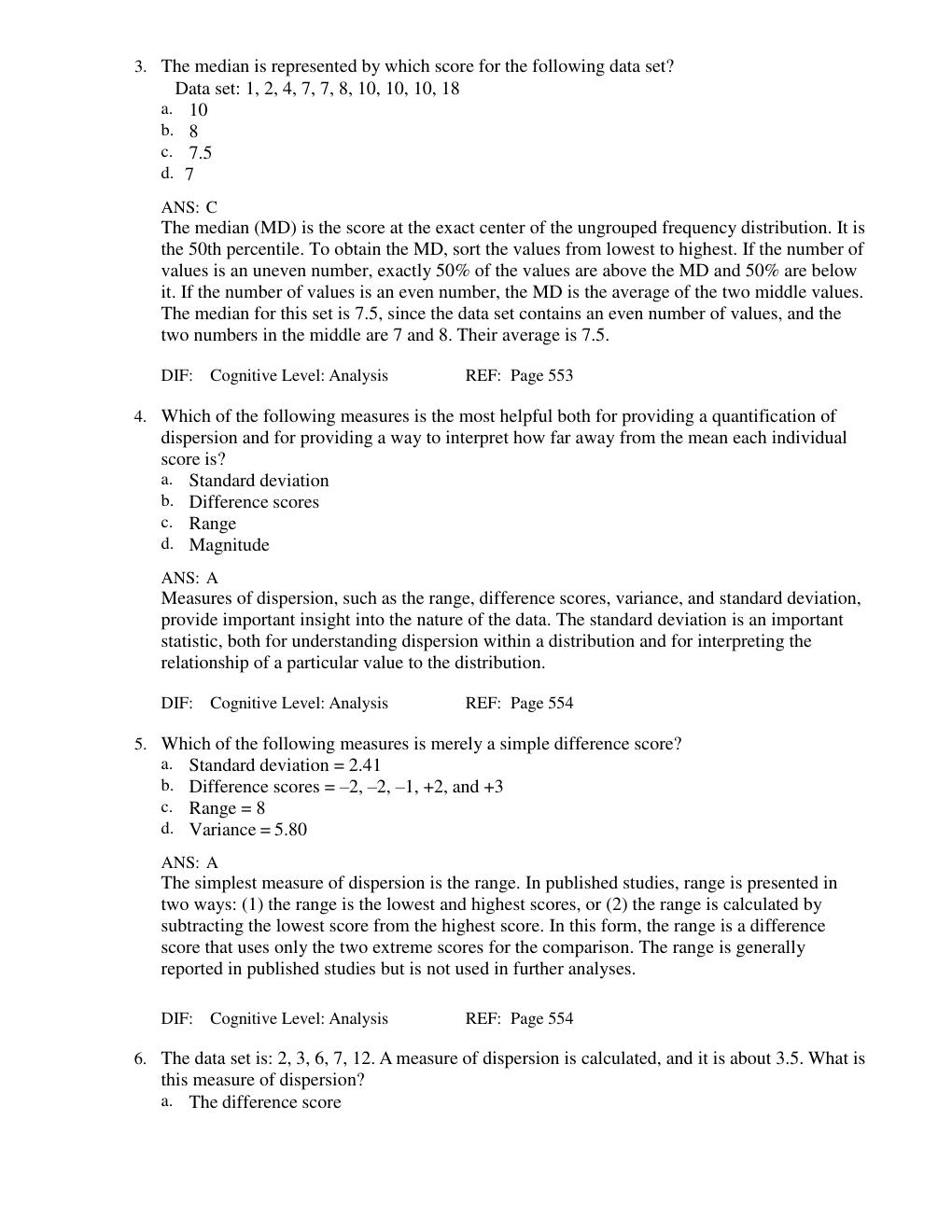 Preview page 2 of NURS 500 - Chapter 22: Using Statistics to Describe Variables Test Bank