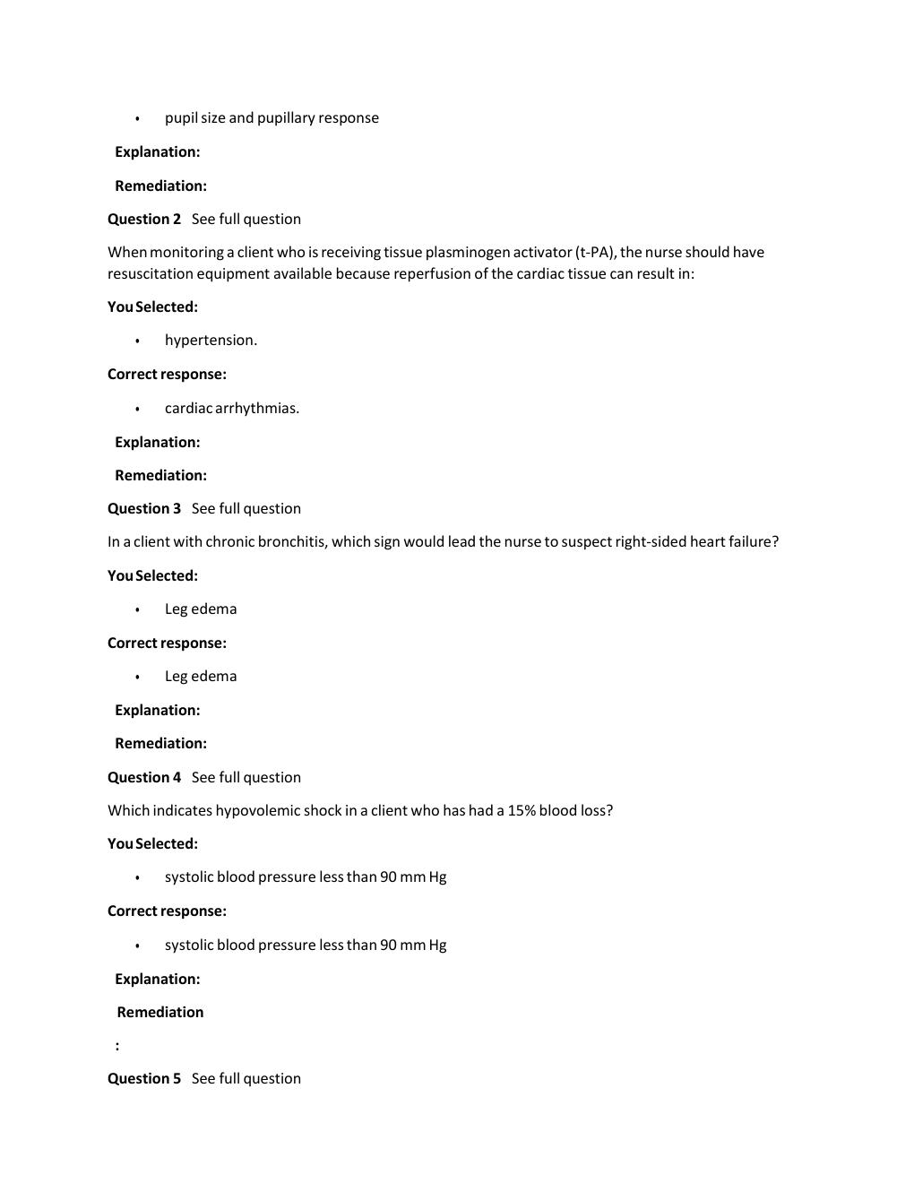 Preview page 8 of Passpoint Cardiovascular |  Which statement would lead the nurse to determine that a client lacks understand ng of her a