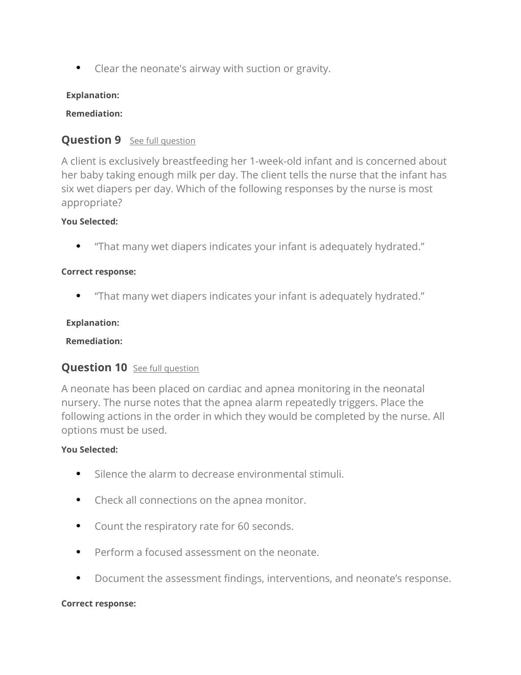 Preview page 4 of Passpoint Neonate | A neonate weighing 3 lb, 5 oz (1,503 g) is born at 32 weeks' gestation. During an assessment 12 hour