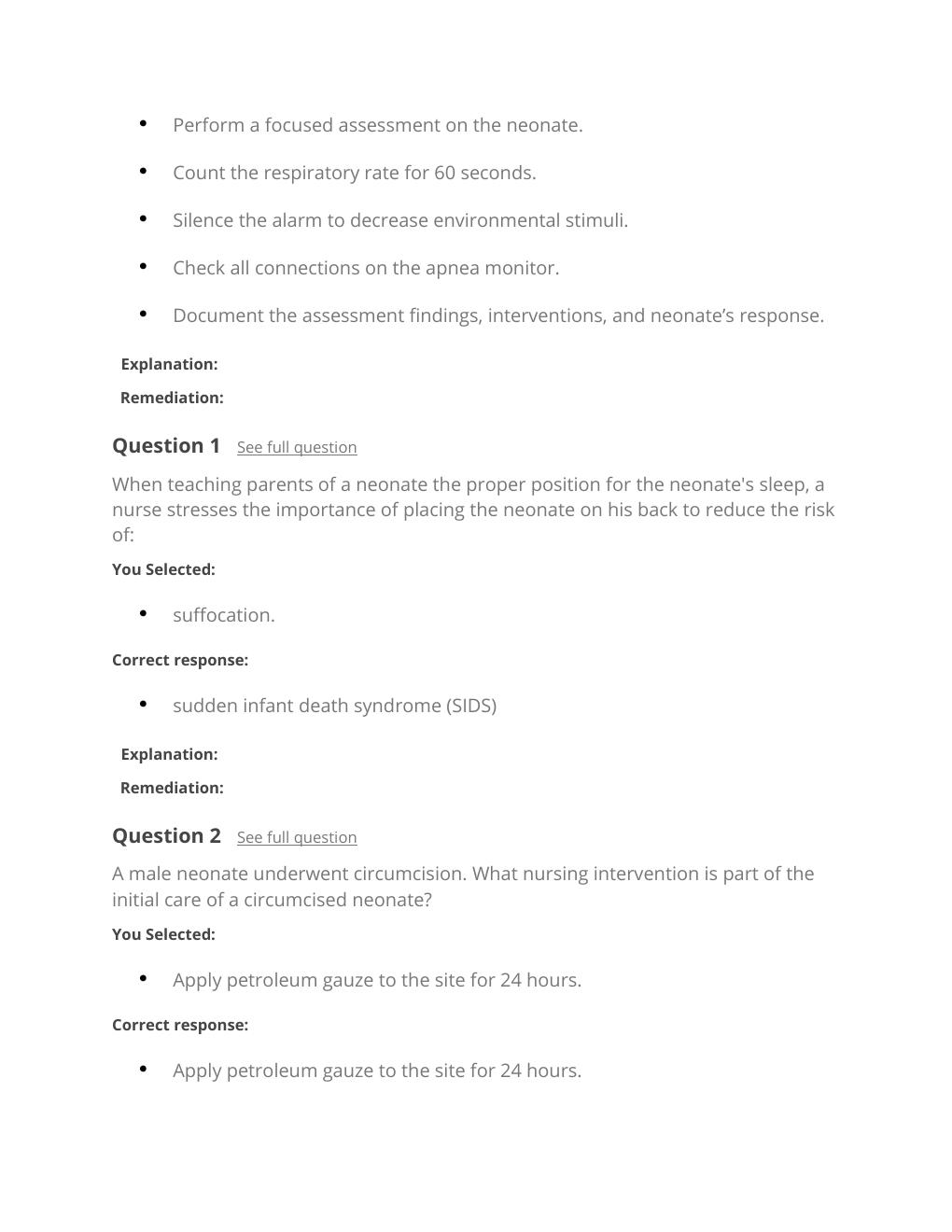 Preview page 5 of Passpoint Neonate | A neonate weighing 3 lb, 5 oz (1,503 g) is born at 32 weeks' gestation. During an assessment 12 hour