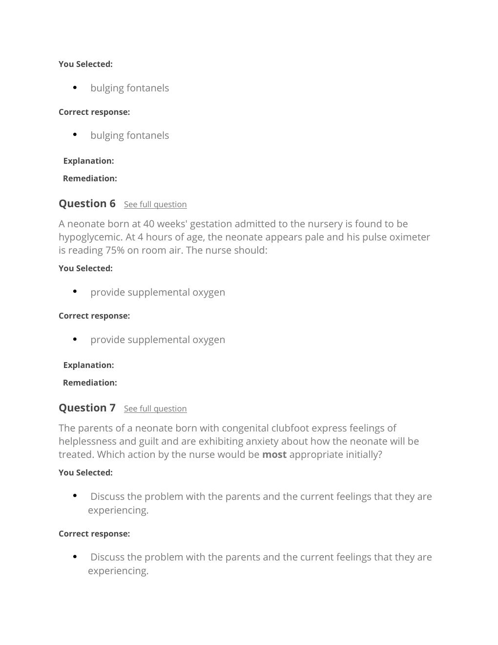 Preview page 7 of Passpoint Neonate | A neonate weighing 3 lb, 5 oz (1,503 g) is born at 32 weeks' gestation. During an assessment 12 hour