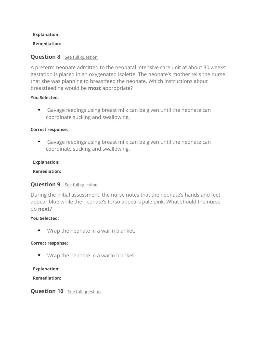 Preview page 8 of Passpoint Neonate | A neonate weighing 3 lb, 5 oz (1,503 g) is born at 32 weeks' gestation. During an assessment 12 hour