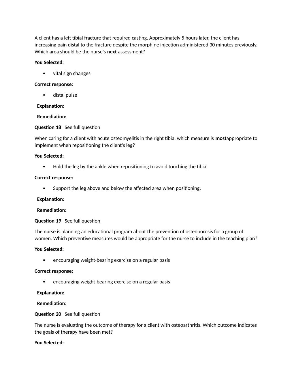 Preview page 6 of Passpoint Musculoskeletal | A physician orders chlorzoxazone, 500 mg P.O. t.i.d for a client. The nurse knows that chlor