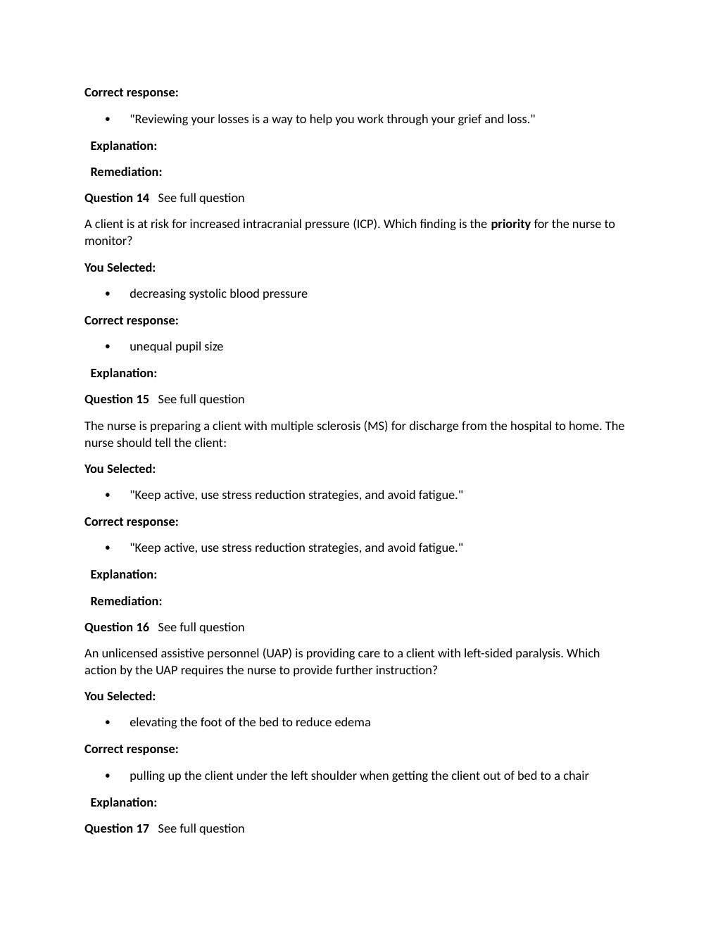 Preview page 5 of Passpoint Neuro | A client comes to the emergency department complaining of headache, malaise, chills, fever, and a stif