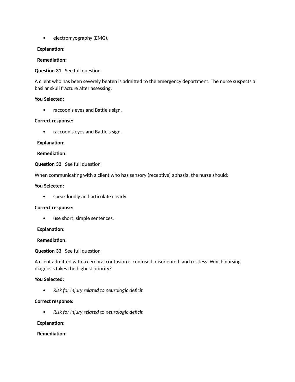 Preview page 10 of Passpoint Neuro | A client comes to the emergency department complaining of headache, malaise, chills, fever, and a stif