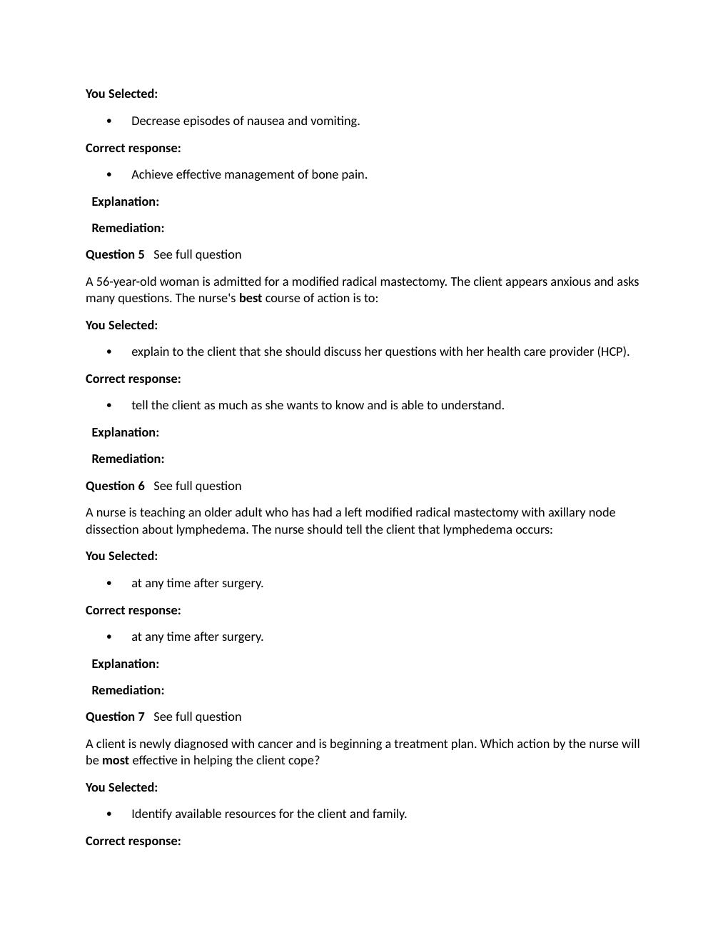 Preview page 2 of Passpoint Oncologic | A client with stage II ovarian cancer undergoes a total abdominal hysterectomy and bilateral salpi