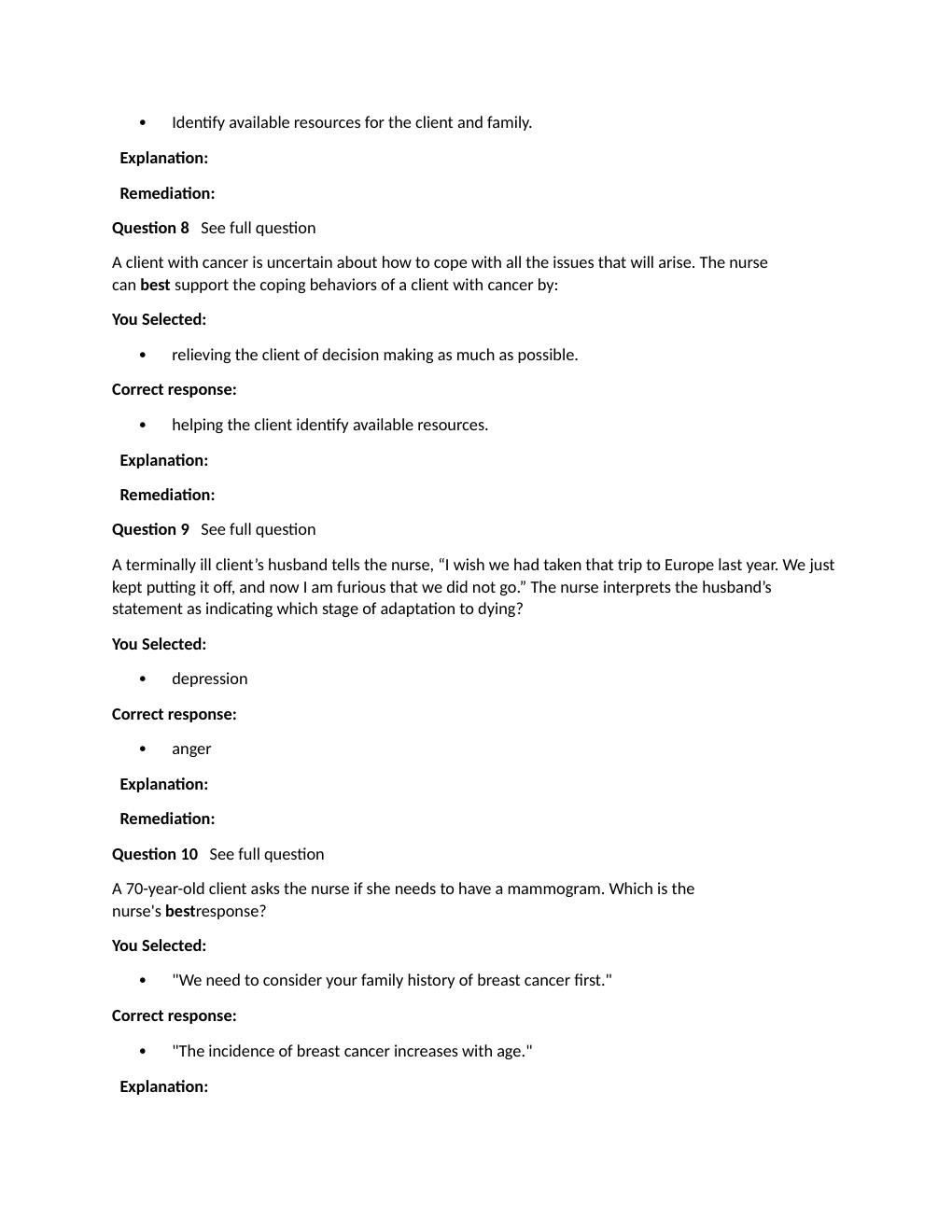Preview page 3 of Passpoint Oncologic | A client with stage II ovarian cancer undergoes a total abdominal hysterectomy and bilateral salpi