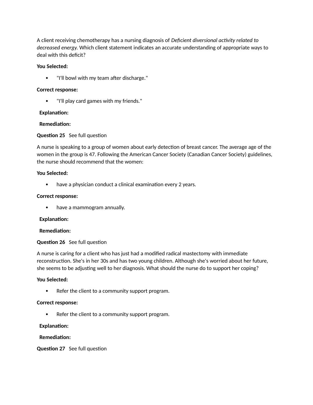 Preview page 8 of Passpoint Oncologic | A client with stage II ovarian cancer undergoes a total abdominal hysterectomy and bilateral salpi