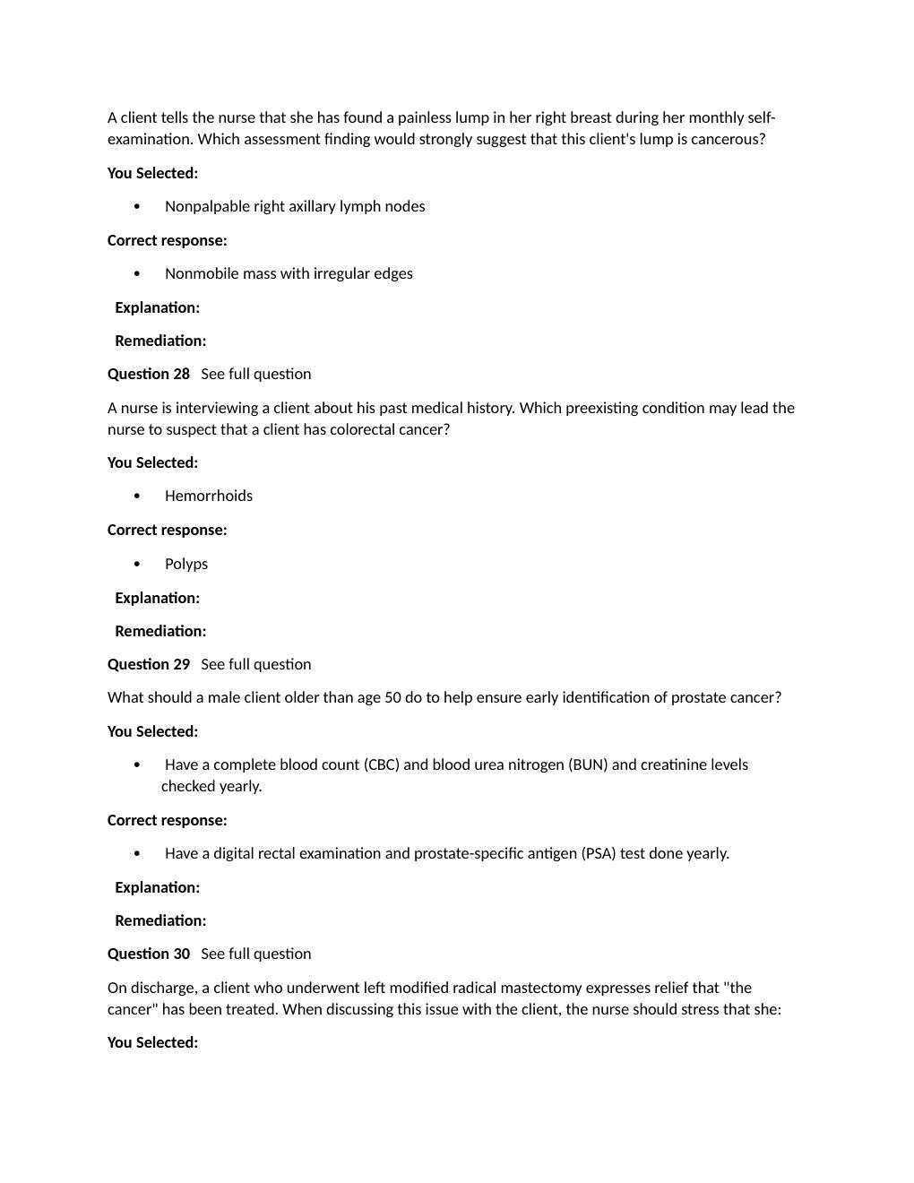 Preview page 9 of Passpoint Oncologic | A client with stage II ovarian cancer undergoes a total abdominal hysterectomy and bilateral salpi