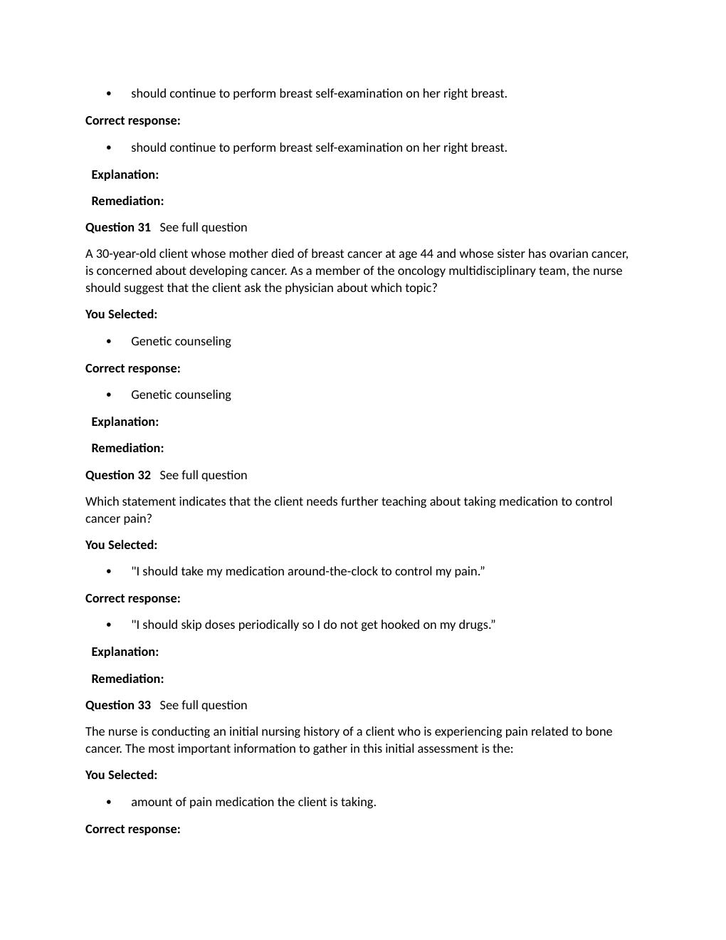 Preview page 10 of Passpoint Oncologic | A client with stage II ovarian cancer undergoes a total abdominal hysterectomy and bilateral salpi