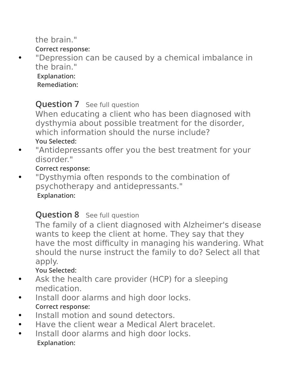 Preview page 3 of Passpoint Mood, adjustment and dementia disorders |  A depressed client tells a nurse, "I want to die. Life just isn't w