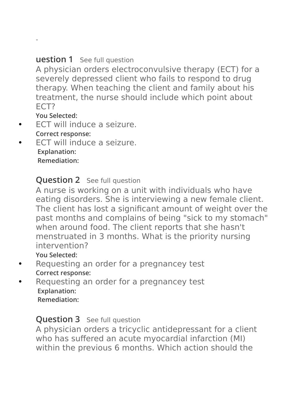 Preview page 5 of Passpoint Mood, adjustment and dementia disorders |  A depressed client tells a nurse, "I want to die. Life just isn't w
