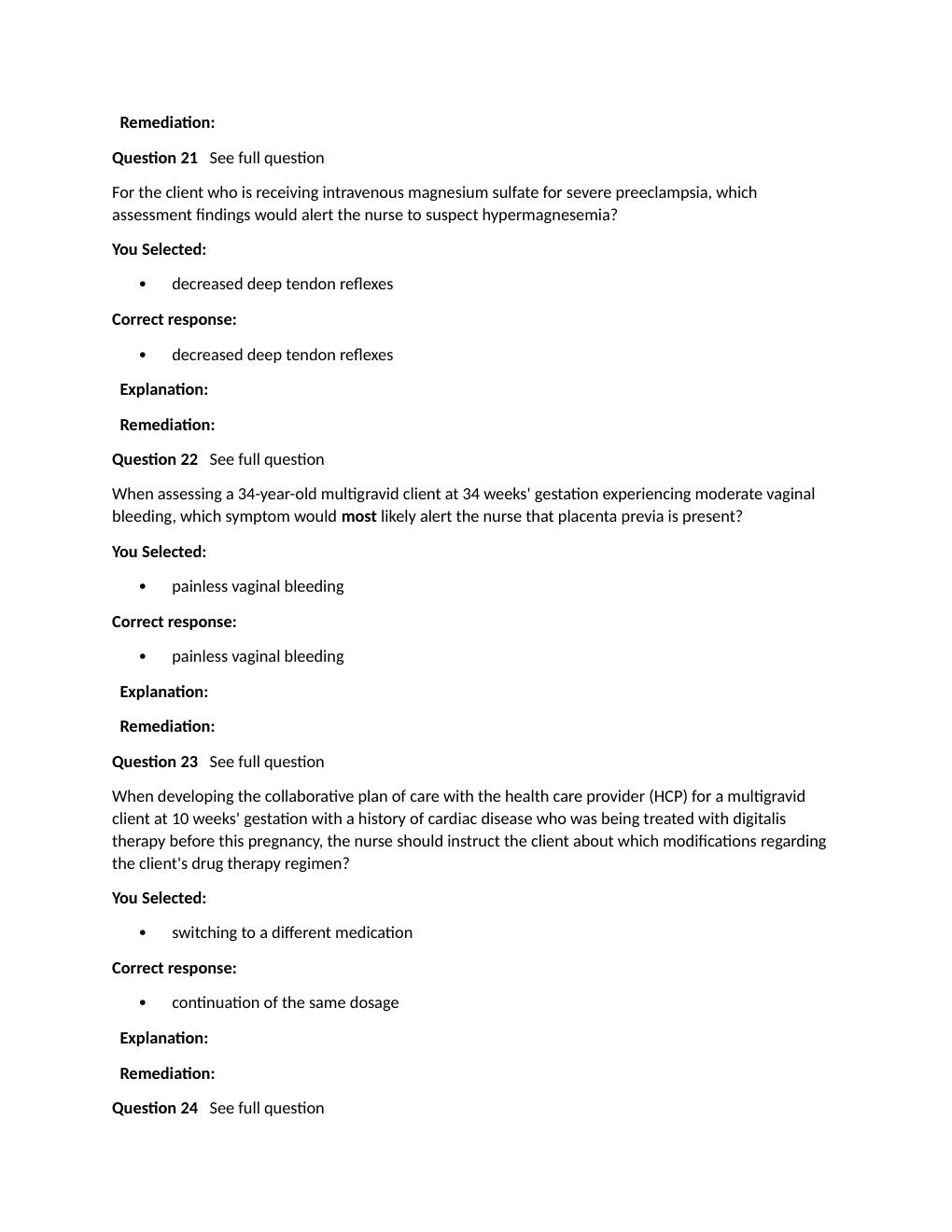 Preview page 7 of Passpoint Antepartum | A nurse is developing a teaching plan for a primigravid client who's 2 months pregnant. The nurse
