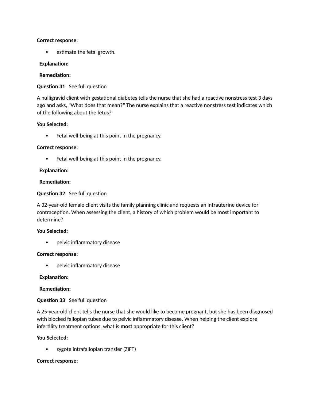 Preview page 10 of Passpoint Antepartum | A nurse is developing a teaching plan for a primigravid client who's 2 months pregnant. The nurse