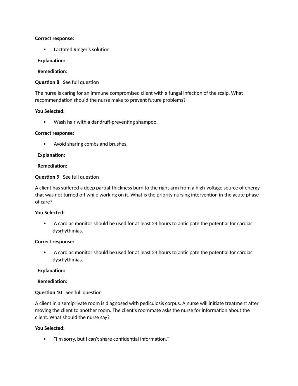 Preview page 3 of Passpoint Integumentary | When assessing a client who is incontinent for risk for developing a pressure ulcer, the nurse