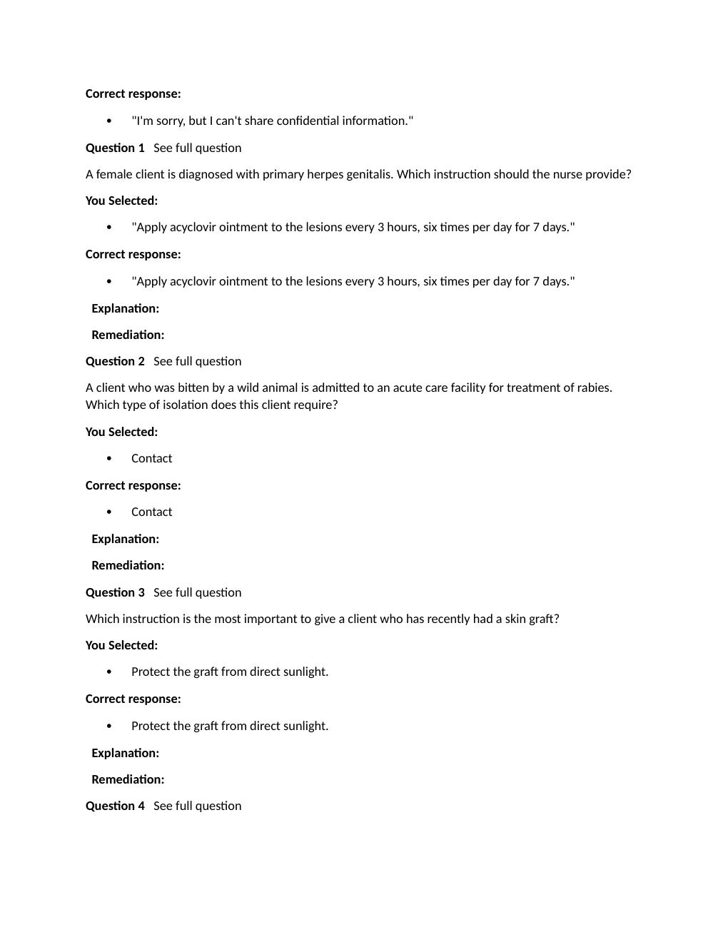 Preview page 4 of Passpoint Integumentary | When assessing a client who is incontinent for risk for developing a pressure ulcer, the nurse