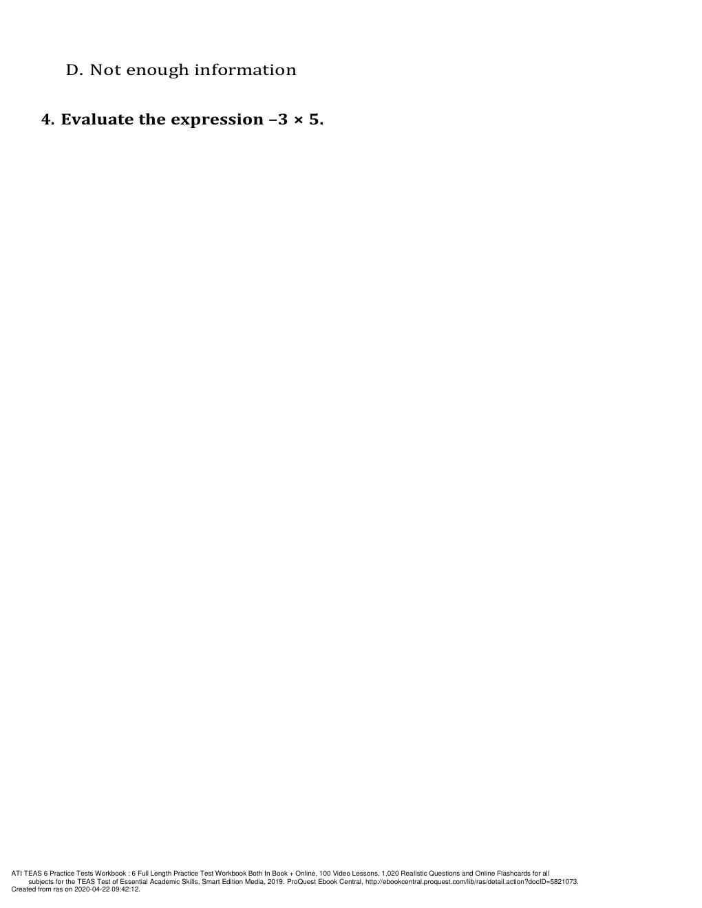 Preview page 2 of ATI TEAS 6 Mathematics, science, English and Language Usage QUESTION AND ANSWERS