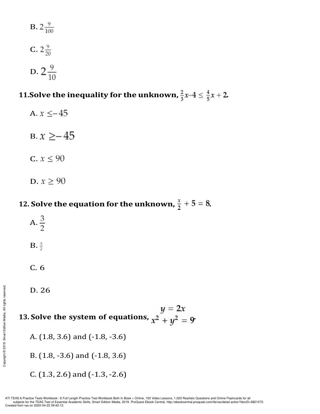 Preview page 5 of ATI TEAS 6 Mathematics, science, English and Language Usage QUESTION AND ANSWERS