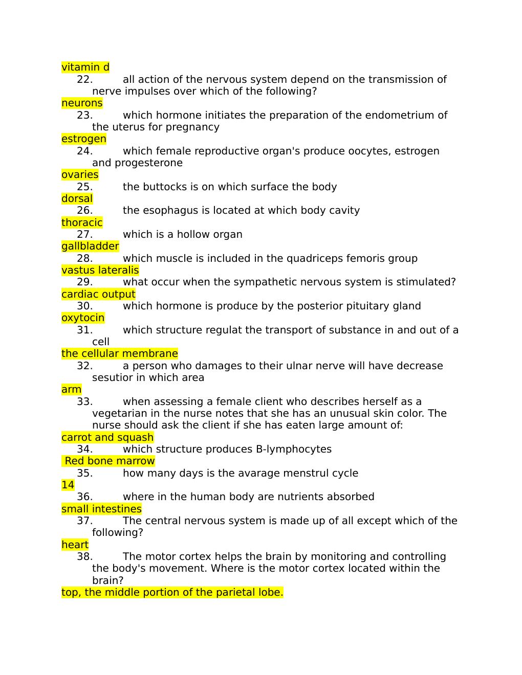 Preview page 3 of HESI A2 Anatomy and Physiology.