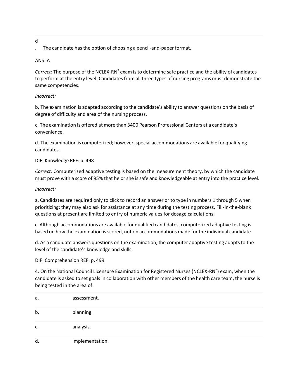 Preview page 2 of Chapter 28: NCLEX-RN® Examination Test Bank MULTIPLE CHOICE