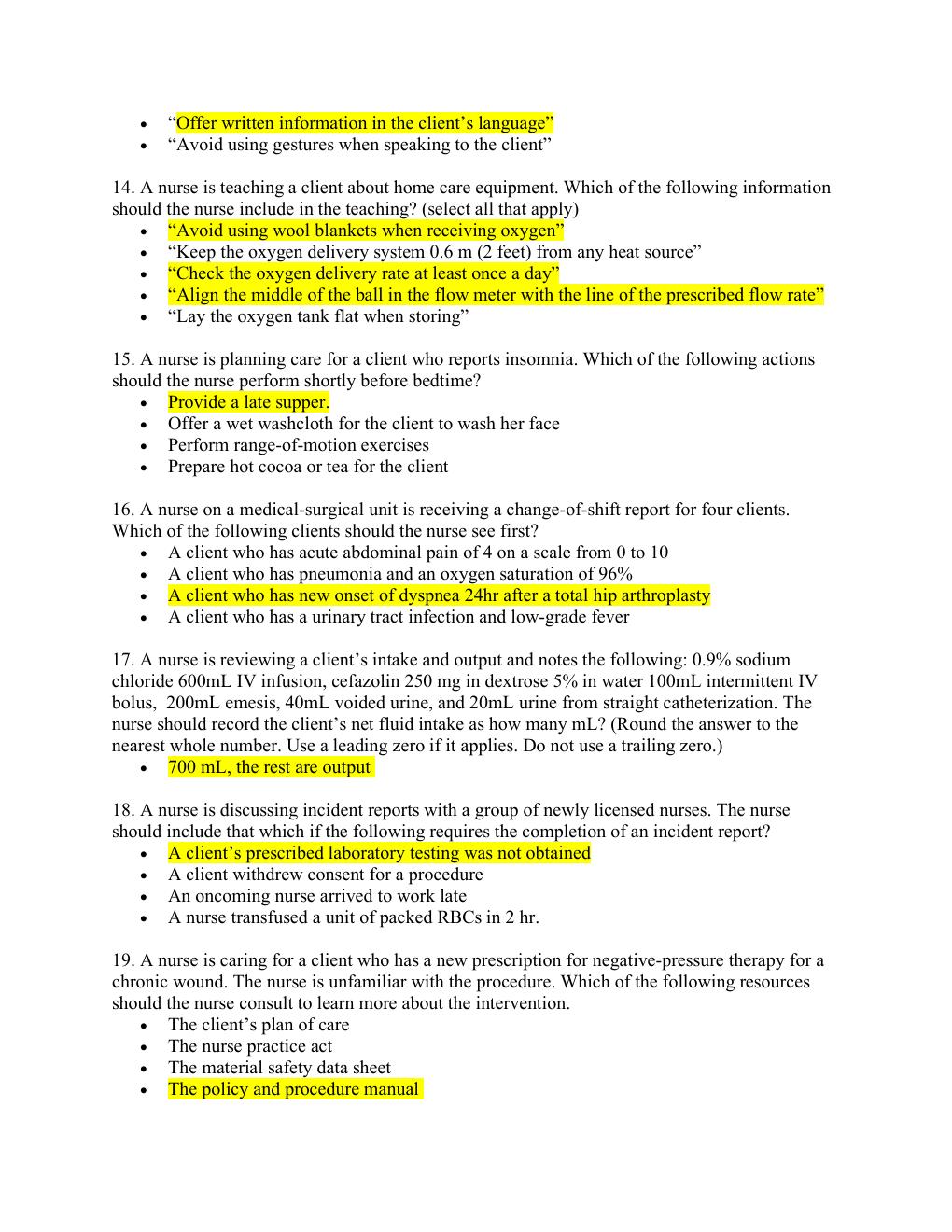 Preview page 3 of ATI FUNDAMENTALS PROCTORED EXAM 2019 RETAKE GUIDE
