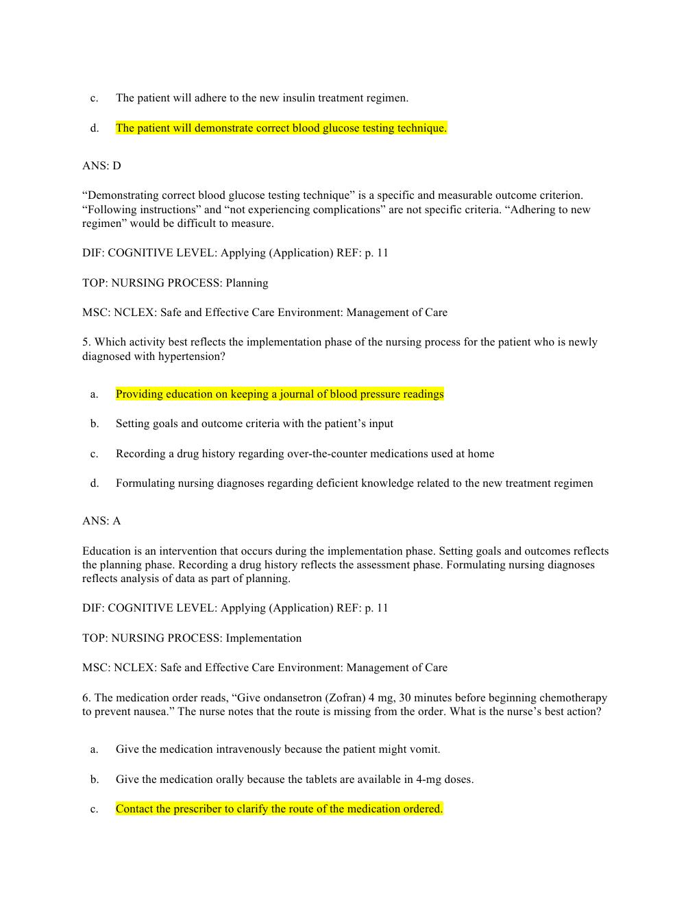 Preview page 3 of TEST BANK for Pharmacology and the nursing process 8th edition by Linda Lane Lilley, Shelly Rainforth Collins, PharmD,
