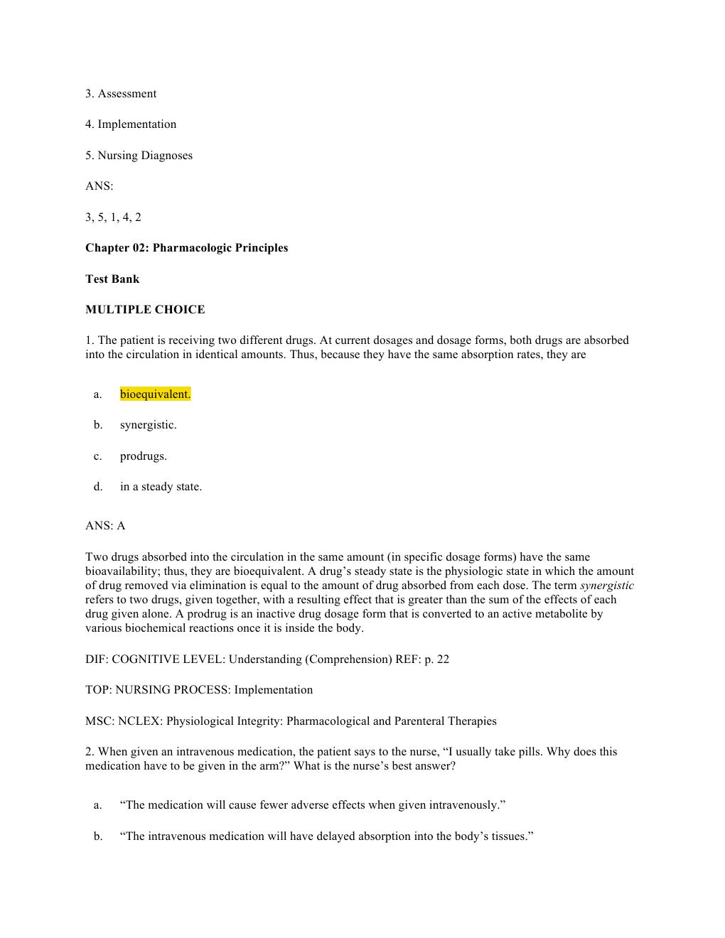 Preview page 6 of TEST BANK for Pharmacology and the nursing process 8th edition by Linda Lane Lilley, Shelly Rainforth Collins, PharmD,