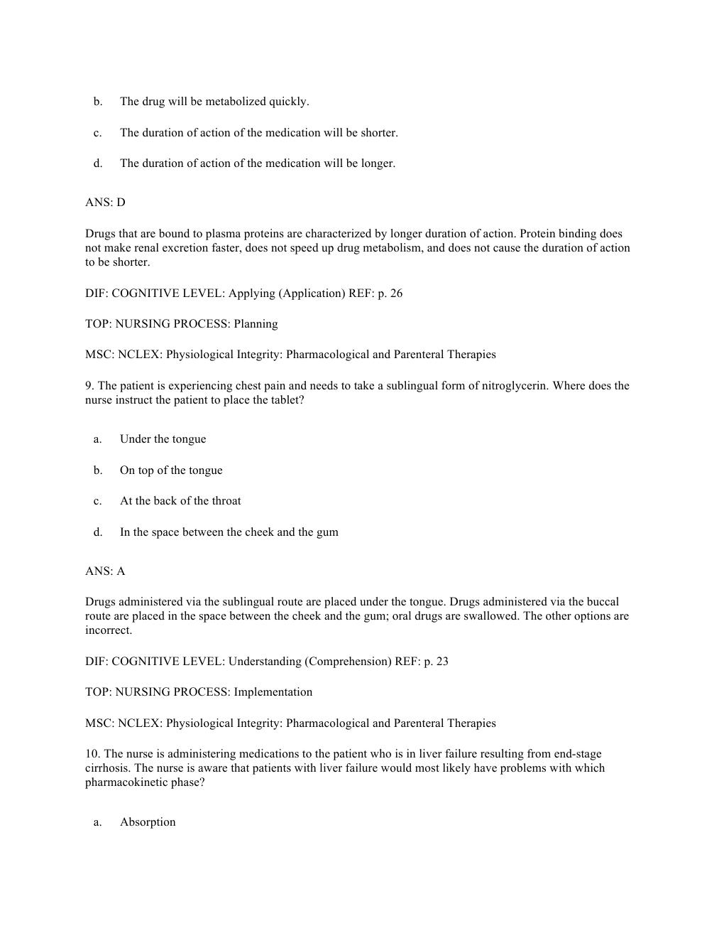 Preview page 10 of TEST BANK for Pharmacology and the nursing process 8th edition by Linda Lane Lilley, Shelly Rainforth Collins, PharmD,